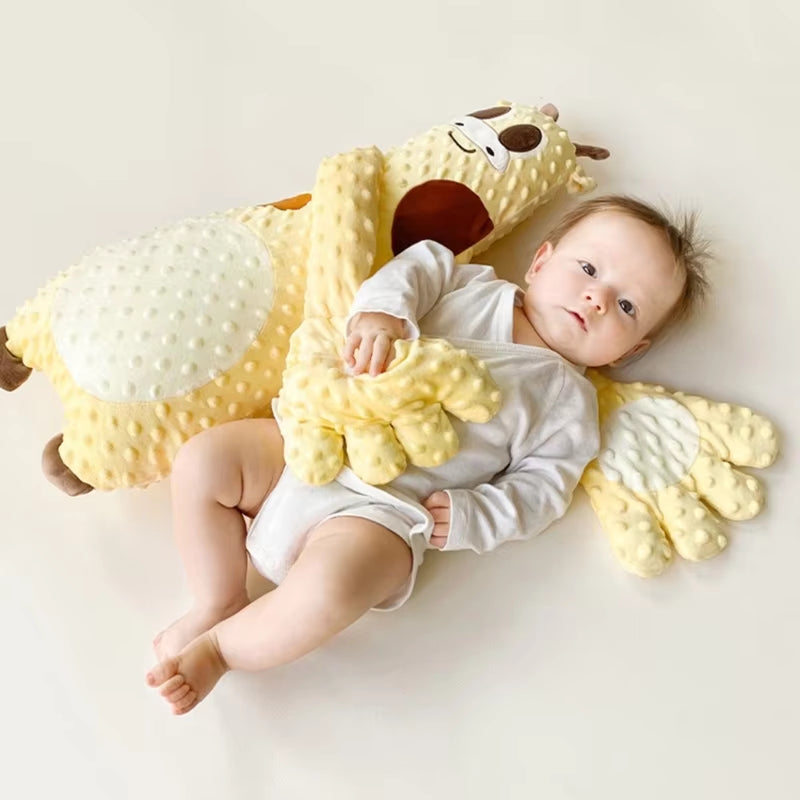 Anti Startle Soothing Pillow Newborns Baby Comforting Pillow Cartoon Animal Toy for Comfortable Infants Sleep Exhaust Pillo